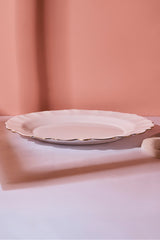 Elegant Opal Serving Plate - 26.5 cm Scalloped Design
