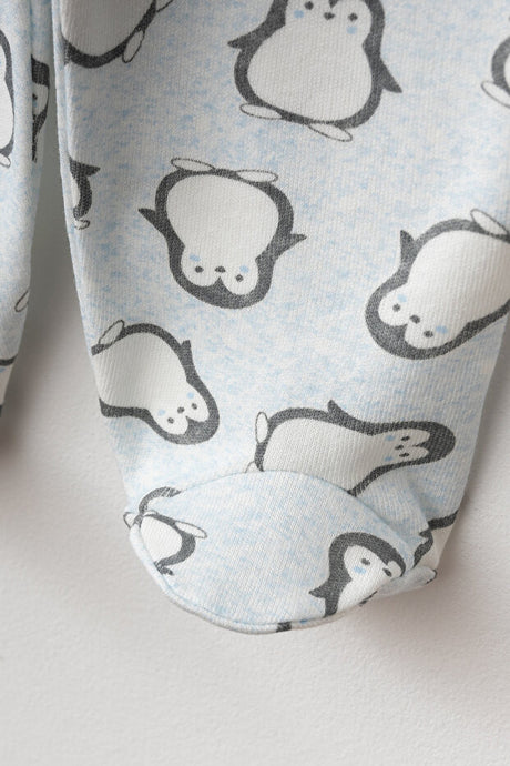 Newborn 3-Piece Penguin Print Baby Outfit Set - 0-3 Months