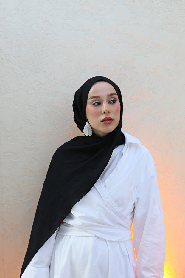 Neo Cotton Shawl - Lightweight & Soft Black
