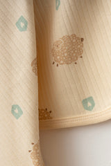 Couverture pour bébé 80x90 cm, en coton naturel beige, à motif agneau, à simple épaisseur