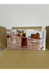 Ensemble de verres à thé turcs classiques Pasabahce avec soucoupes - 12 pièces