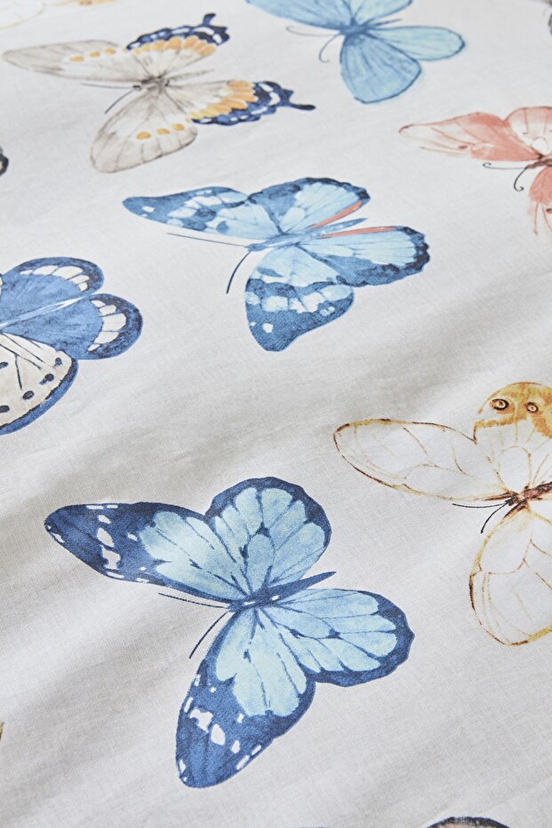 Danny 100% Cotton Double Duvet Cover Set - Butterfly Pattern