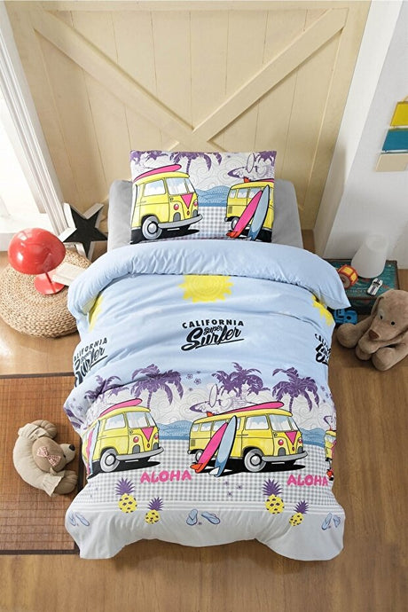 Youth Duvet Cover Set - California Surfer, Single 160x220cm