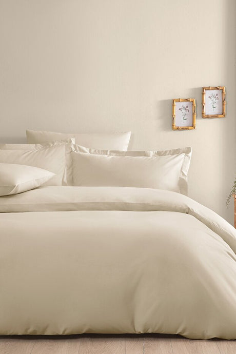 Naturalis Double Ranforce Washed Duvet Cover Set - Beige