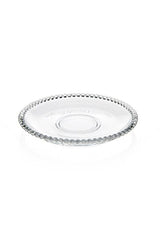 Girona Glass Tea Saucers - 6-Piece Set with Elegant Beaded Edge