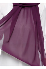Crepe Chiffon Shawl - Lightweight & Versatile Eggplant Plum