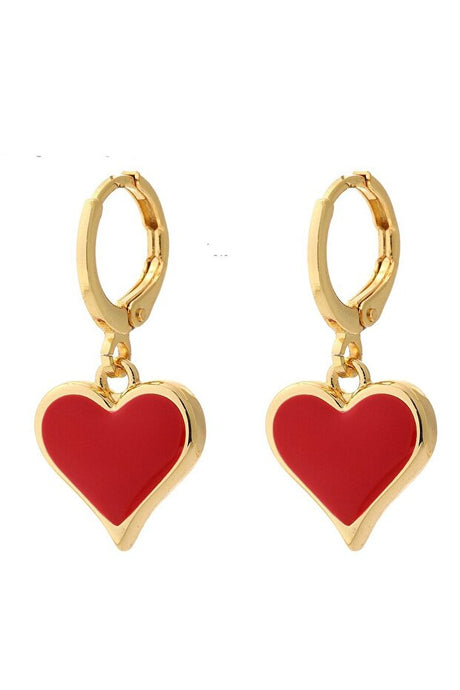 Gold Tone Heart Drop Earrings - Perfect Valentine's Day Gift