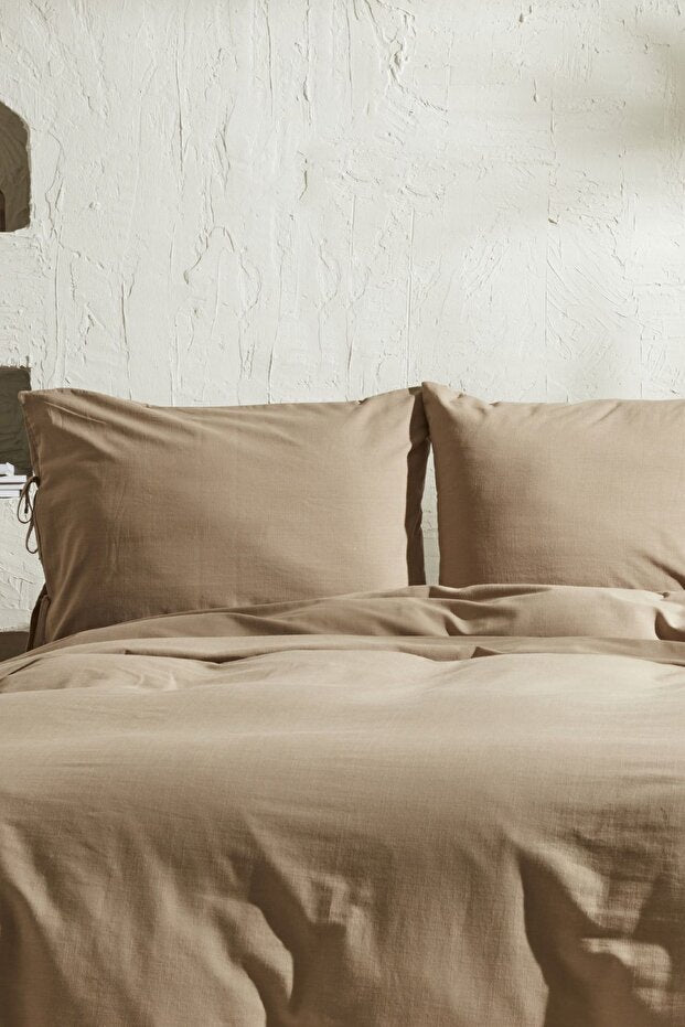 4 Element Double Duvet Cover Set - Latte, 100% Cotton