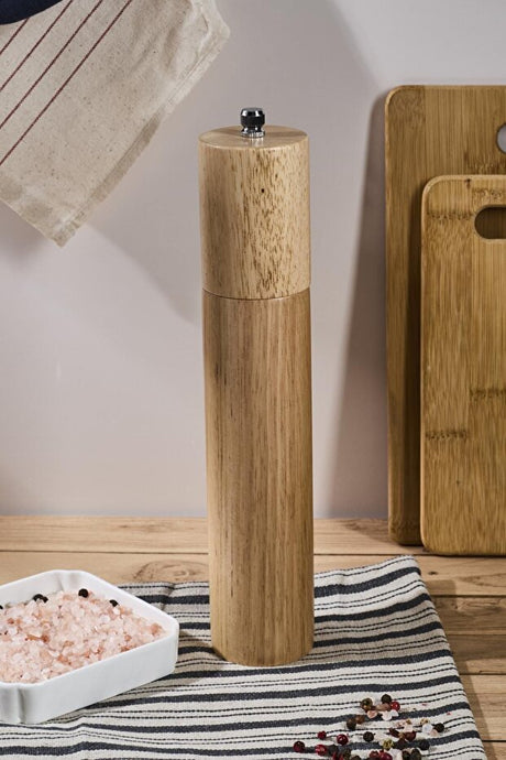 25 cm Bamboo Spice & Black Pepper Mill with Adjustable Grinder