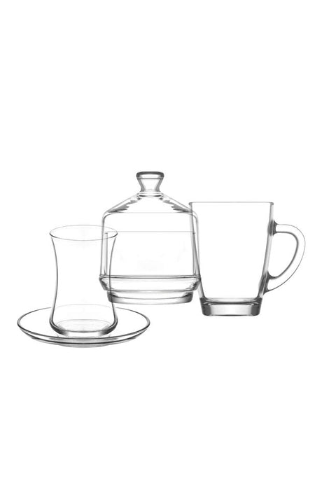 Lav Professional Turkish Glass Tea & Coffee Set - 19 Piece