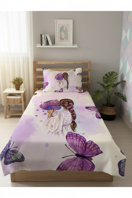 Floral & Woman Design Single Pike Set - 160x230cm