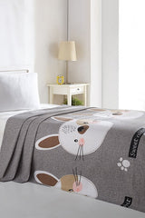 Sweet Rabbit 100% Cotton Single Pique Blanket - 160x235cm