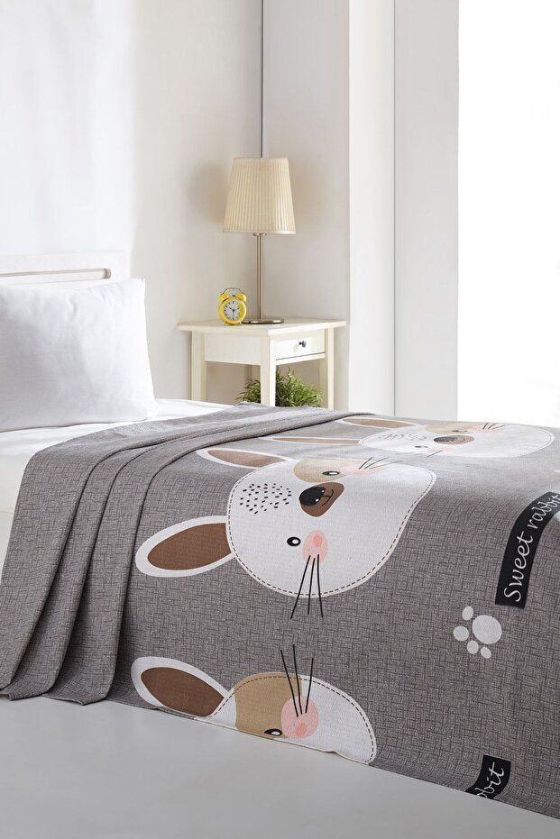Sweet Rabbit 100% Cotton Single Pique Blanket - 160x235cm