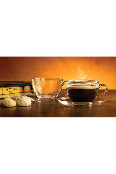 Pasabahce Basic Glas Türkisches Tee- und Kaffeetassen-Set - 238ml, 12-teilig