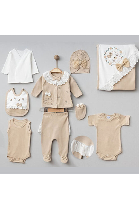 10-Piece 100% Cotton Newborn Baby Bear Hospital Exit Set 0-3 Months