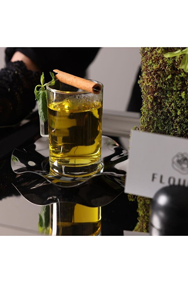 Prémiová turecká skleněná souprava na čaj a kávu s mátovým vzorem - 18 kusů