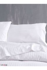Dobbeltstribet Satin Hotel Dynebetræk Sæt - 240x260 cm