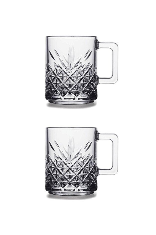 Pasabahce Timeless Professionele Handvat Glazen Kopjes Set - 2x 250ml