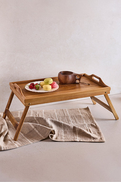 Acacia Wood Foldable Bed Tray - 50x30 cm