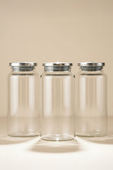 1400ml Glass Storage Jar Set with Metal Lids - 3 Pieces