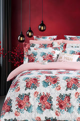 Elegant Rose Double Size Cotton Duvet Cover Set - High Quality