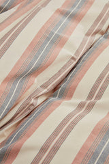 Double Size Duvet Cover Set - Terracotta Stripes, 100% Cotton
