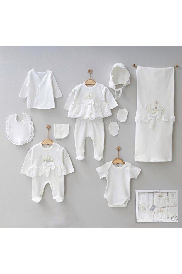 Newborn Organic Crown Lace 10-Piece Hospital Exit Set