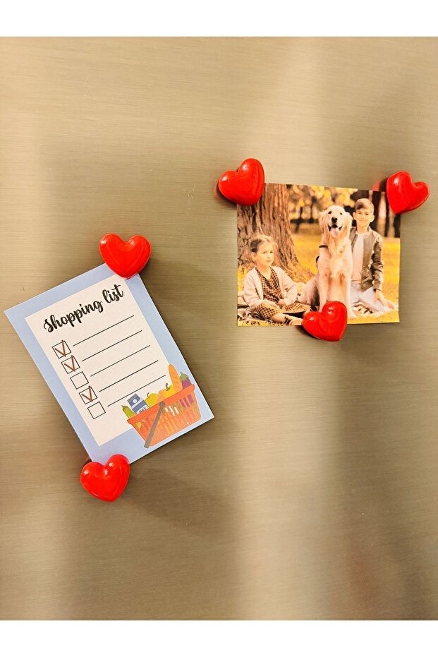 Heart Shaped Fridge Magnets - 5-Piece Decorative Set