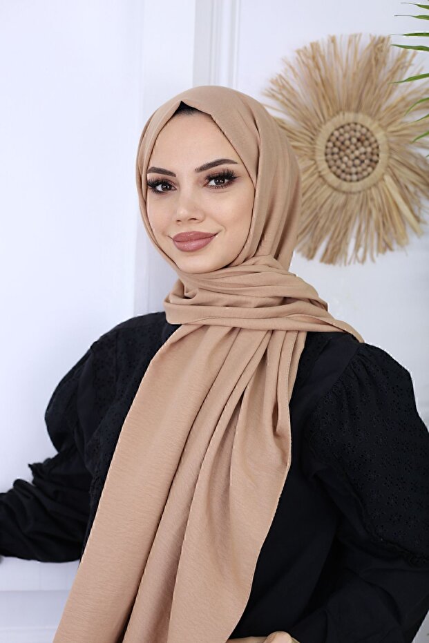 Women's Cotton Jazz Shawl - Dark Beige