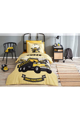 طقم غطاء لحاف مفرد بنقشة البناء - قطن 100%