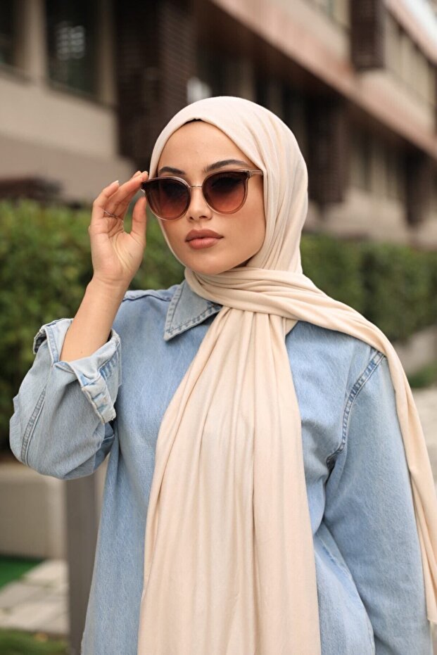 Bufanda Hijab de Jersey Suave - Beige