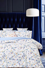 Botanical Blue Double Duvet Cover Set - 4-Piece Cotton