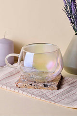 Iridescent Double-Walled Glass Mug - 280ml