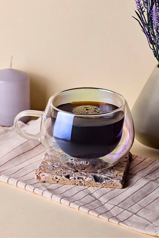 Iridescent Double-Walled Glass Mug - 280ml