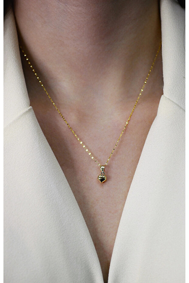 14K Gold Heart Necklace - Elegant & Timeless Gift