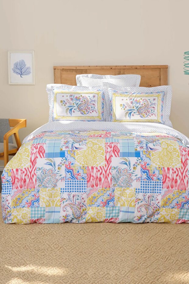 Dallias Double Size 100% Cotton Patchwork Duvet Cover Set