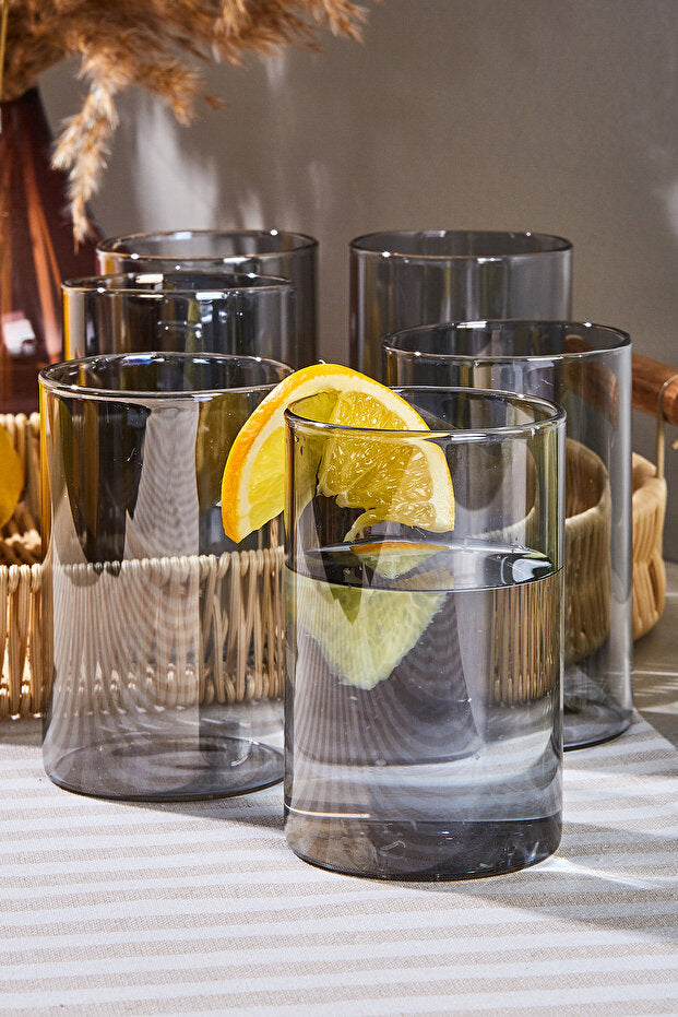 7-Piece Smoked Glass Pitcher & Tumbler Set for Modern Tables