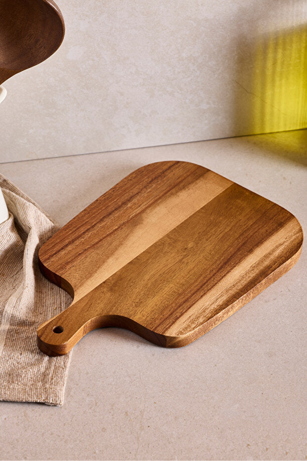 Acacia Wood Cutting & Serving Board - 30x20 cm with Handle