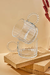 Ringo Dream Line 325ml Glass Mugs - Set of 2 with Beaded Handles