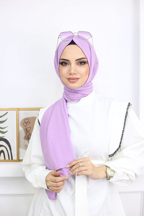 Women's Cotton Jazz Shawl - Soft Lilac