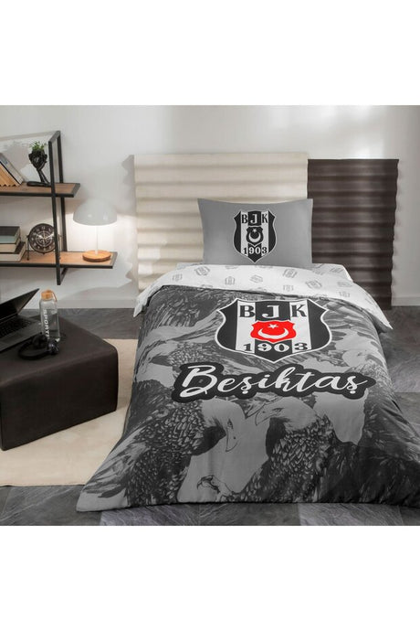 Licensed Besiktas Single Cotton Duvet Cover Set - 160x220 cm