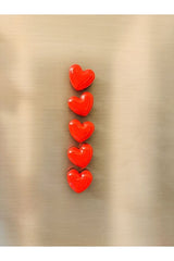 Heart Shaped Fridge Magnets - 5-Piece Decorative Set