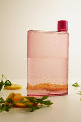 A6 Memo Flat Water Bottle - 350ml Portable & Motivational