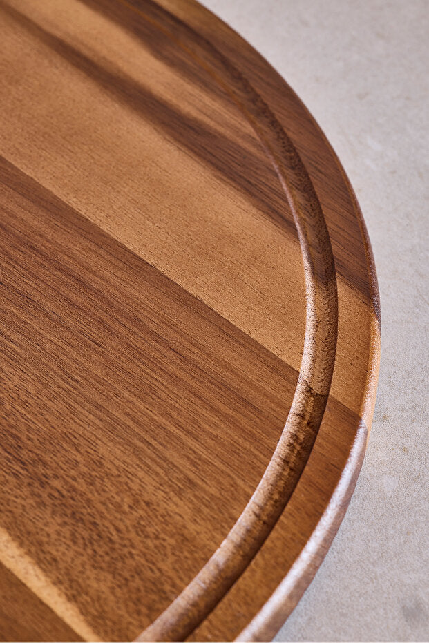 36 cm Acacia Wood Round Serving Board for Pizza & Cake