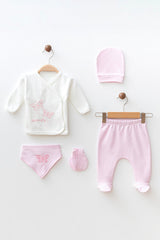 Butterfly Embroidered 5-Piece Newborn Hospital Exit Set - 0-3 Months