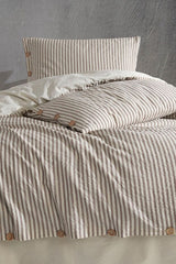 Chance 100% Cotton Striped Double Duvet Cover Set 200x220cm