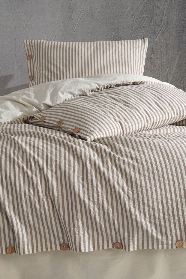 Chance 100% Cotton Striped Double Duvet Cover Set 200x220cm