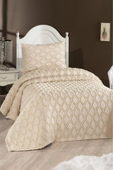 Beige Single Pique Bedding Set - 2 Pieces
