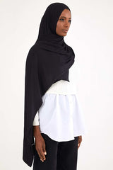 Soft Cotton Jersey Shawl - Comfortable & Stylish Black Hijab