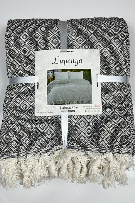 Natural Pike Bedspread - King Size 240x260cm, 85% Cotton